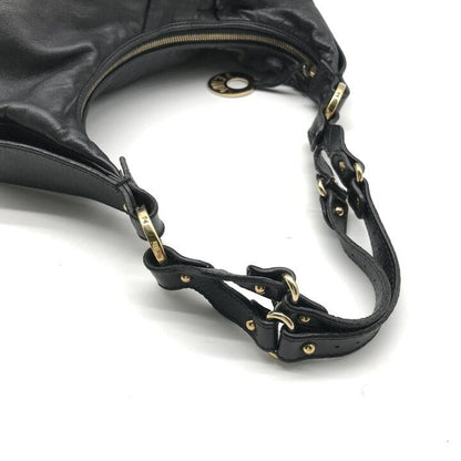 Fendi Leather Shoulder Bag Ribbon Motif Black — view 7