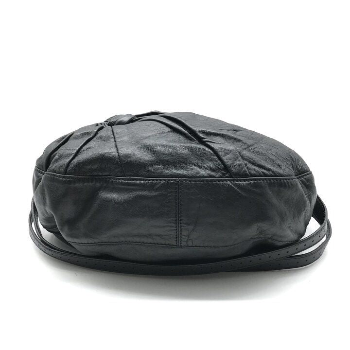 Fendi Leather Shoulder Bag Ribbon Motif Black — view 4