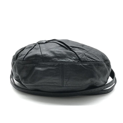Fendi Leather Shoulder Bag Ribbon Motif Black — view 4
