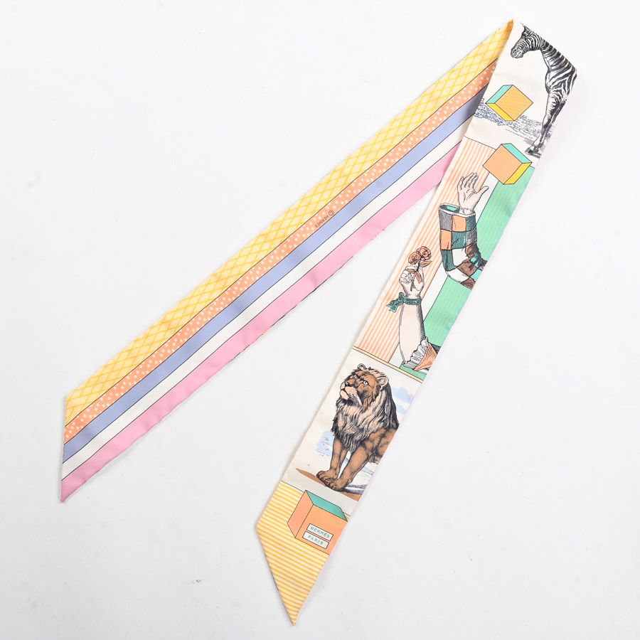 Hermes Scarf Twilly Scarves Cream — view 2
