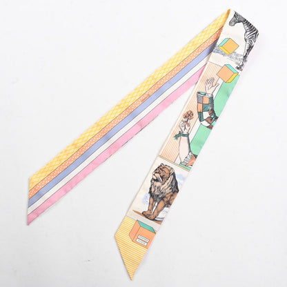 Hermes Scarf Twilly Scarves Cream — view 2