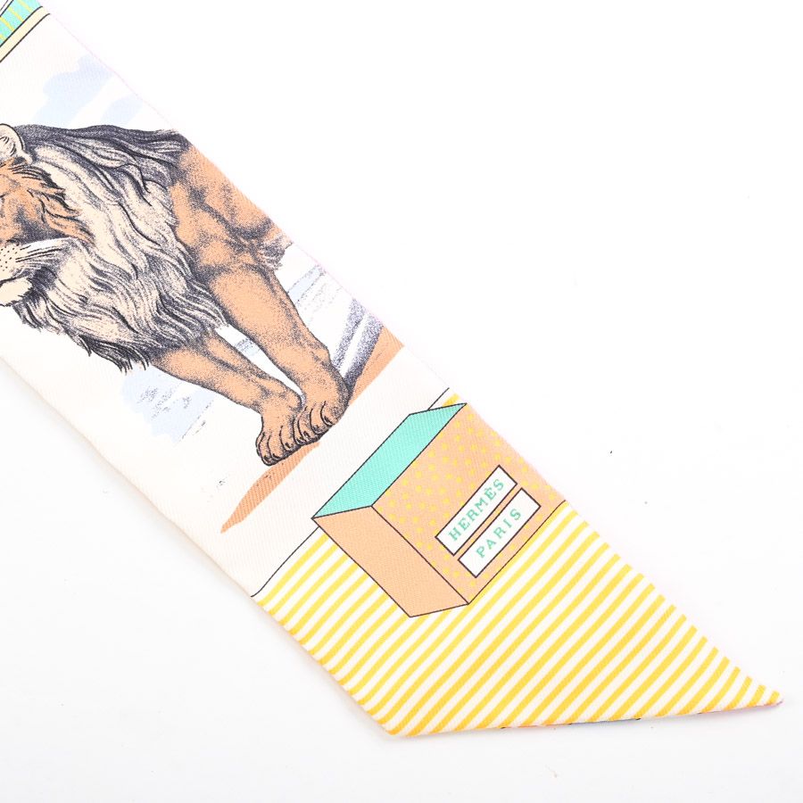Hermes Scarf Twilly Scarves Cream — view 3