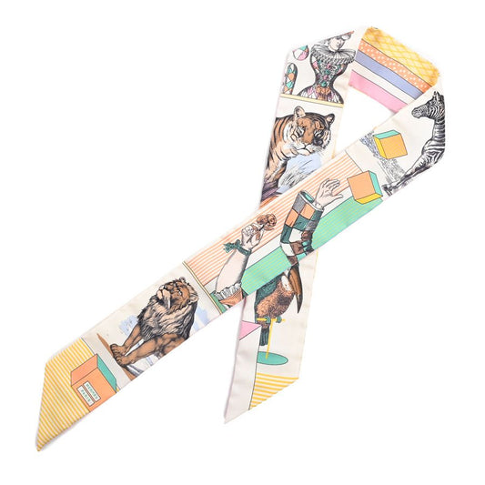 Hermes Scarf Twilly Scarves Cream