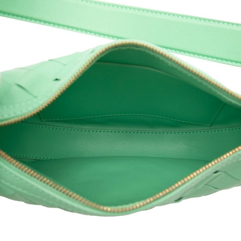 Bottega Veneta Intrecciato Mini Sunrise Shoulder Bag Green Leather — view 4