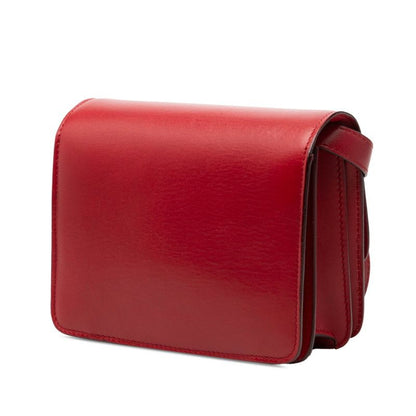 Celine Classic Box Crossbody Shoulder Bag Red Leather — view 2