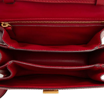Celine Classic Box Crossbody Shoulder Bag Red Leather — view 4