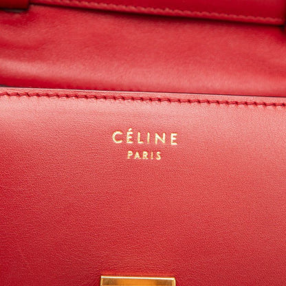 Celine Classic Box Crossbody Shoulder Bag Red Leather — view 5