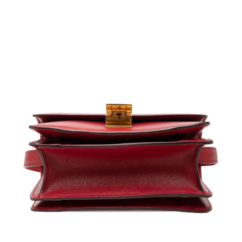 Celine Classic Box Crossbody Shoulder Bag Red Leather — view 3