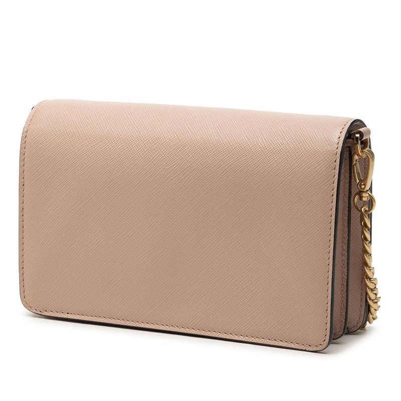 Prada Chain Shoulder Bag Pink Beige Saffiano Leather — view 2