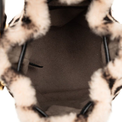 Fendi Zucca Montresor Mini Bucket Bag Beige Black Leather — view 4