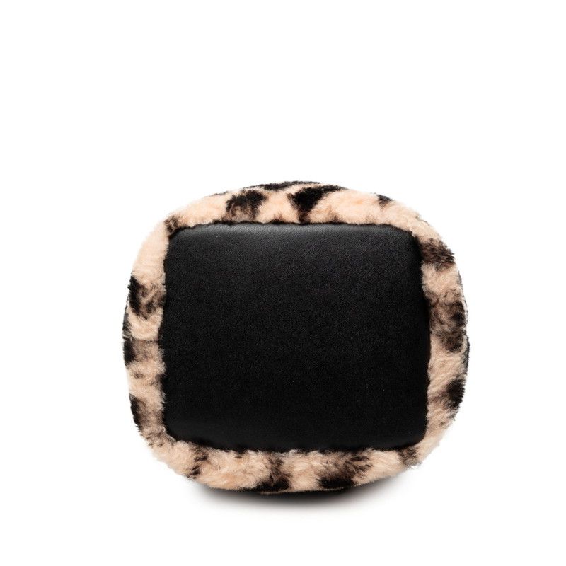 Fendi Zucca Montresor Mini Bucket Bag Beige Black Leather — view 3