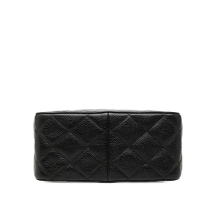 Chanel Quilted CC Logo Crossbody Shoulder Bag Black Caviar Leather — view 3