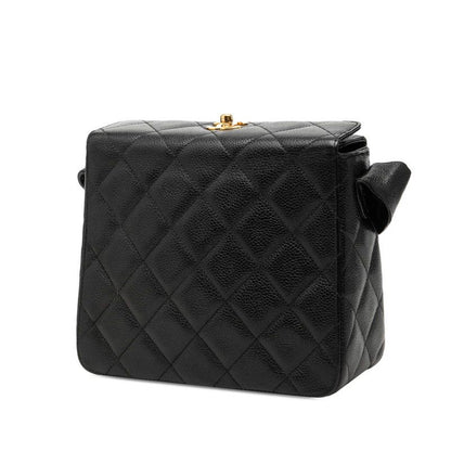 Chanel Quilted CC Logo Crossbody Shoulder Bag Black Caviar Leather — view 2