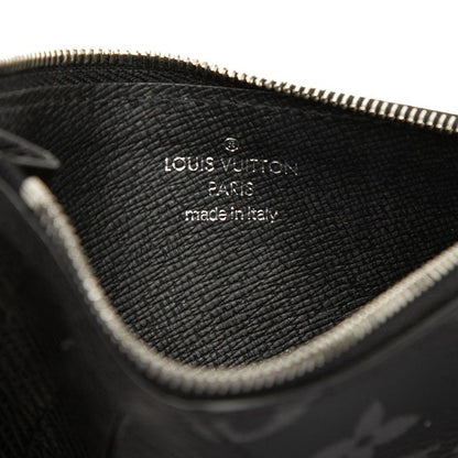 Louis Vuitton Monogram Eclipse Coin Card Holder Case Noir Black Leather — view 4