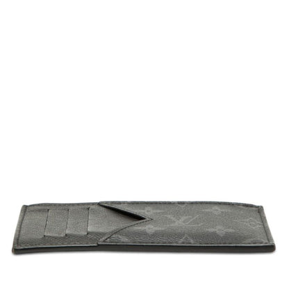 Louis Vuitton Monogram Eclipse Coin Card Holder Case Noir Black Leather — view 3