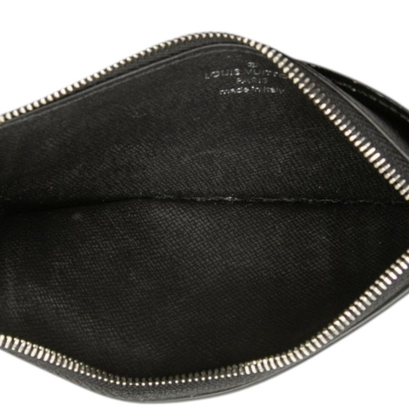 Louis Vuitton Monogram Eclipse Coin Card Holder Case Noir Black Leather — view 5