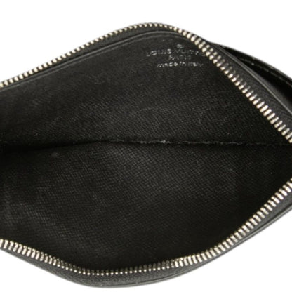 Louis Vuitton Monogram Eclipse Coin Card Holder Case Noir Black Leather — view 5