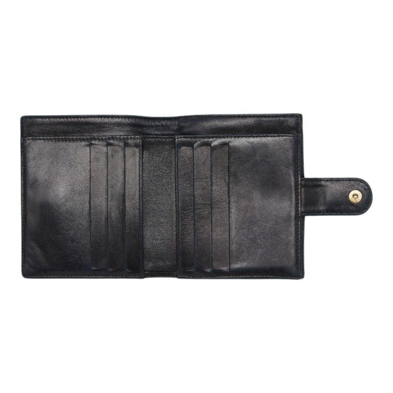 Chanel CC Logo Trifold Wallet Black Caviar Leather — view 6