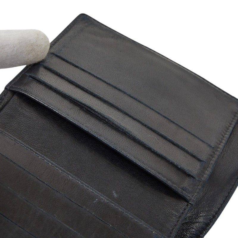 Chanel CC Logo Trifold Wallet Black Caviar Leather — view 7
