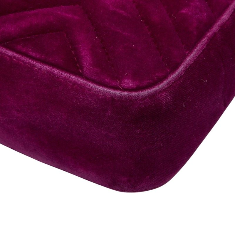 Gucci GG Marmont Quilted Chain Shoulder Bag Purple Velvet — view 6