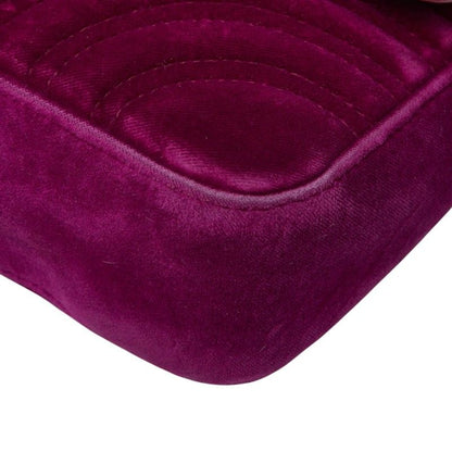 Gucci GG Marmont Quilted Chain Shoulder Bag Purple Velvet — view 4