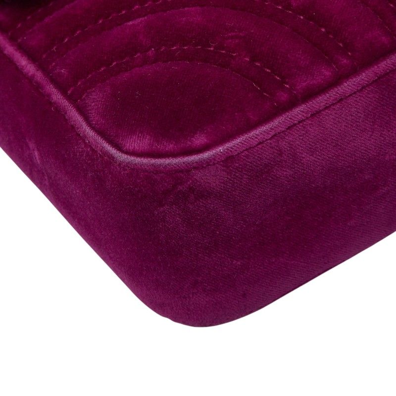 Gucci GG Marmont Quilted Chain Shoulder Bag Purple Velvet — view 5