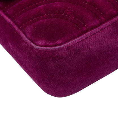Gucci GG Marmont Quilted Chain Shoulder Bag Purple Velvet — view 5