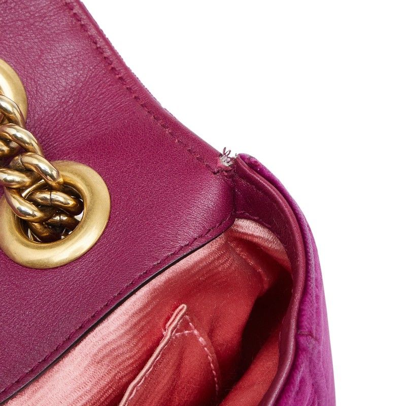 Gucci GG Marmont Quilted Chain Shoulder Bag Purple Velvet — view 8