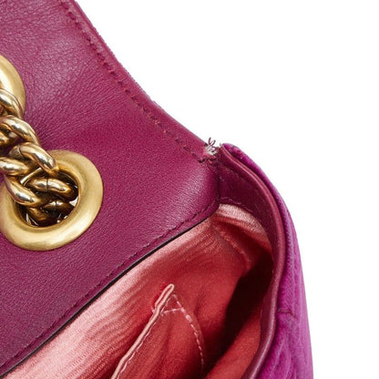 Gucci GG Marmont Quilted Chain Shoulder Bag Purple Velvet — view 8