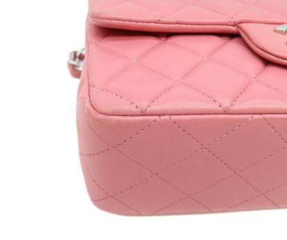 Chanel Pink Lambskin Silver Mini Quilted 20 Shoulder Bag — view 5