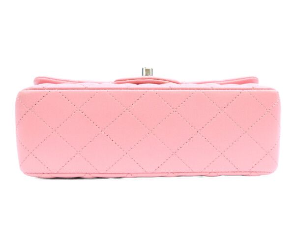 Chanel Pink Lambskin Silver Mini Quilted 20 Shoulder Bag — view 4