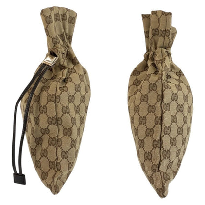 Gucci Beige Brown GG Canvas 014 Drawstring Pouch — view 5