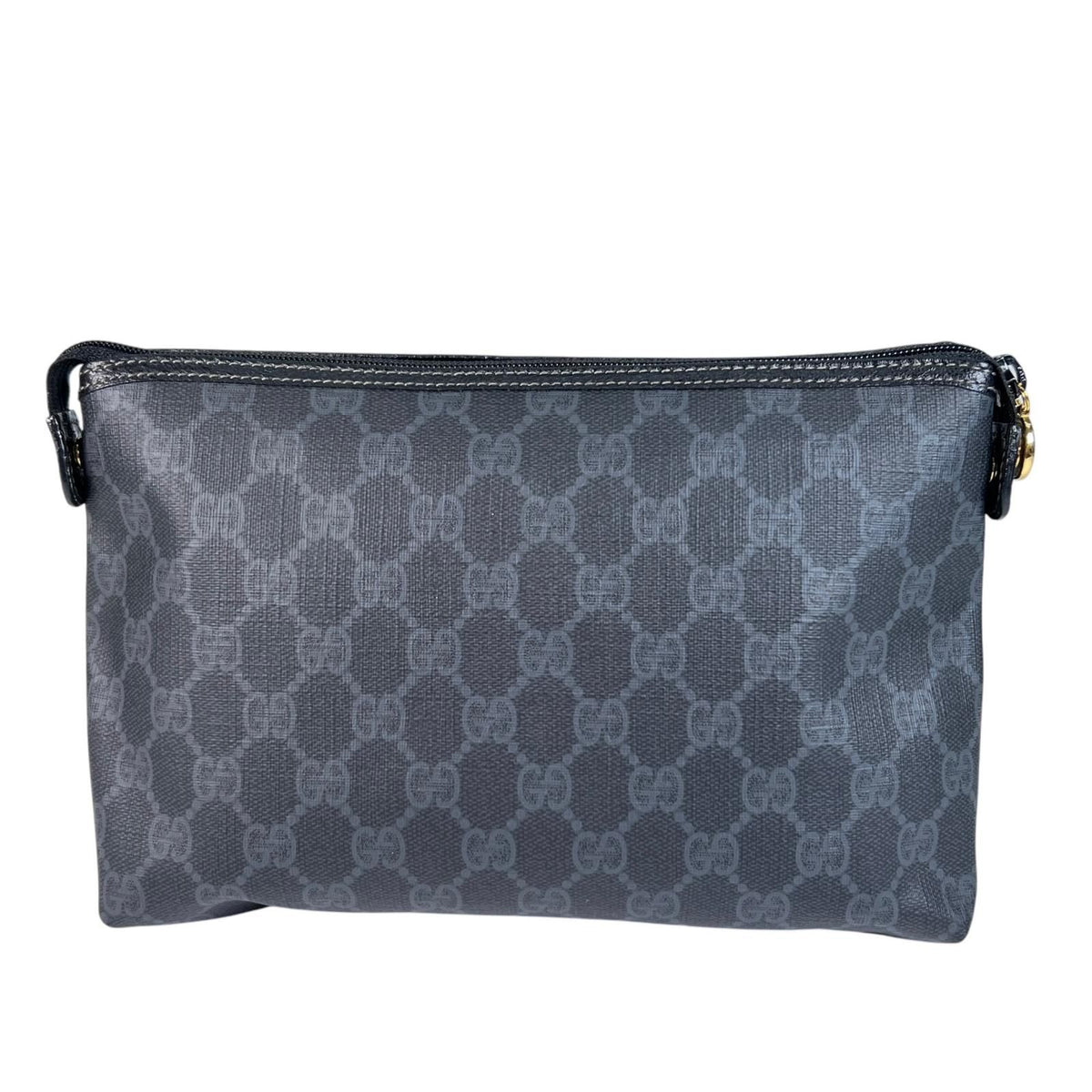 Gucci Vintage GG Plus Gray Black Clutch Gold 156.01.045 — view 2