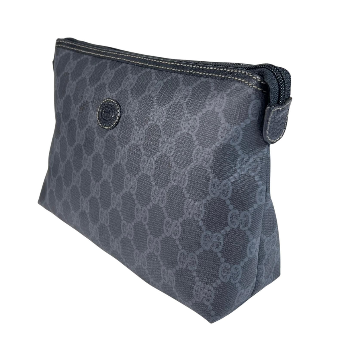 Gucci Vintage GG Plus Gray Black Clutch Gold 156.01.045 — view 4