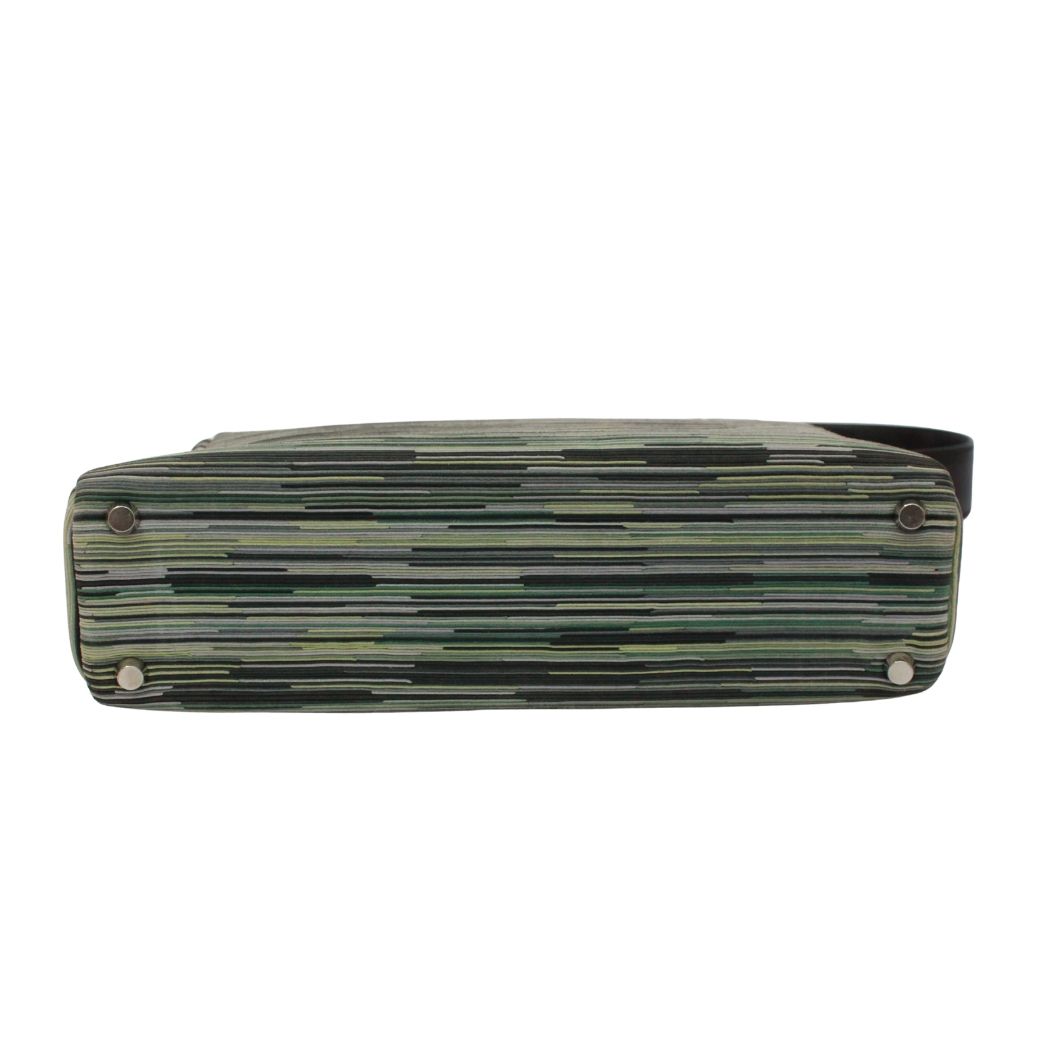 Hermes Garonne Leather Chevre Green Black Shoulder Bag Silver — view 4