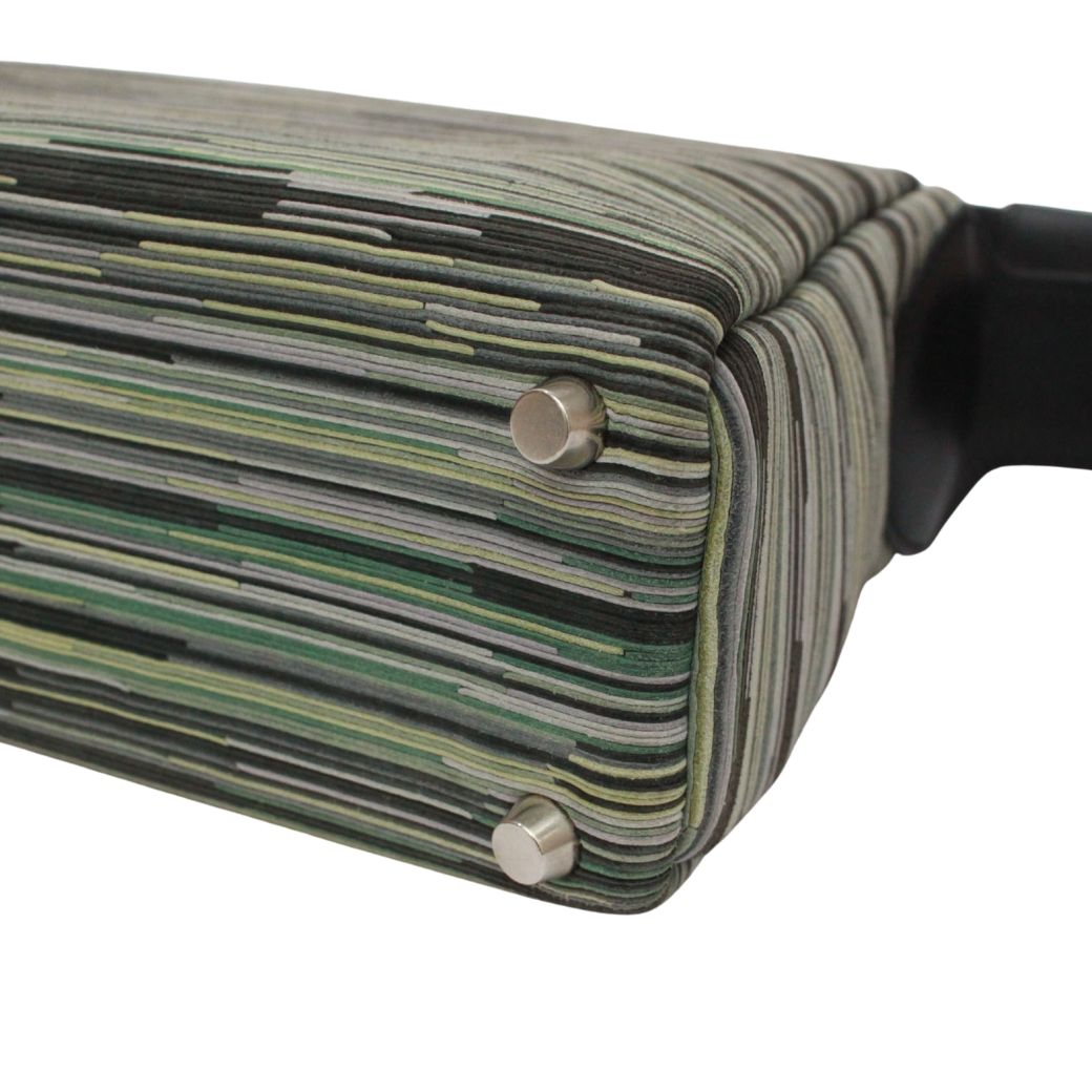 Hermes Garonne Leather Chevre Green Black Shoulder Bag Silver — view 5