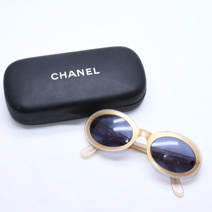 Chanel Sunglasses Eyewear CC Logo Beige Gold Acetate