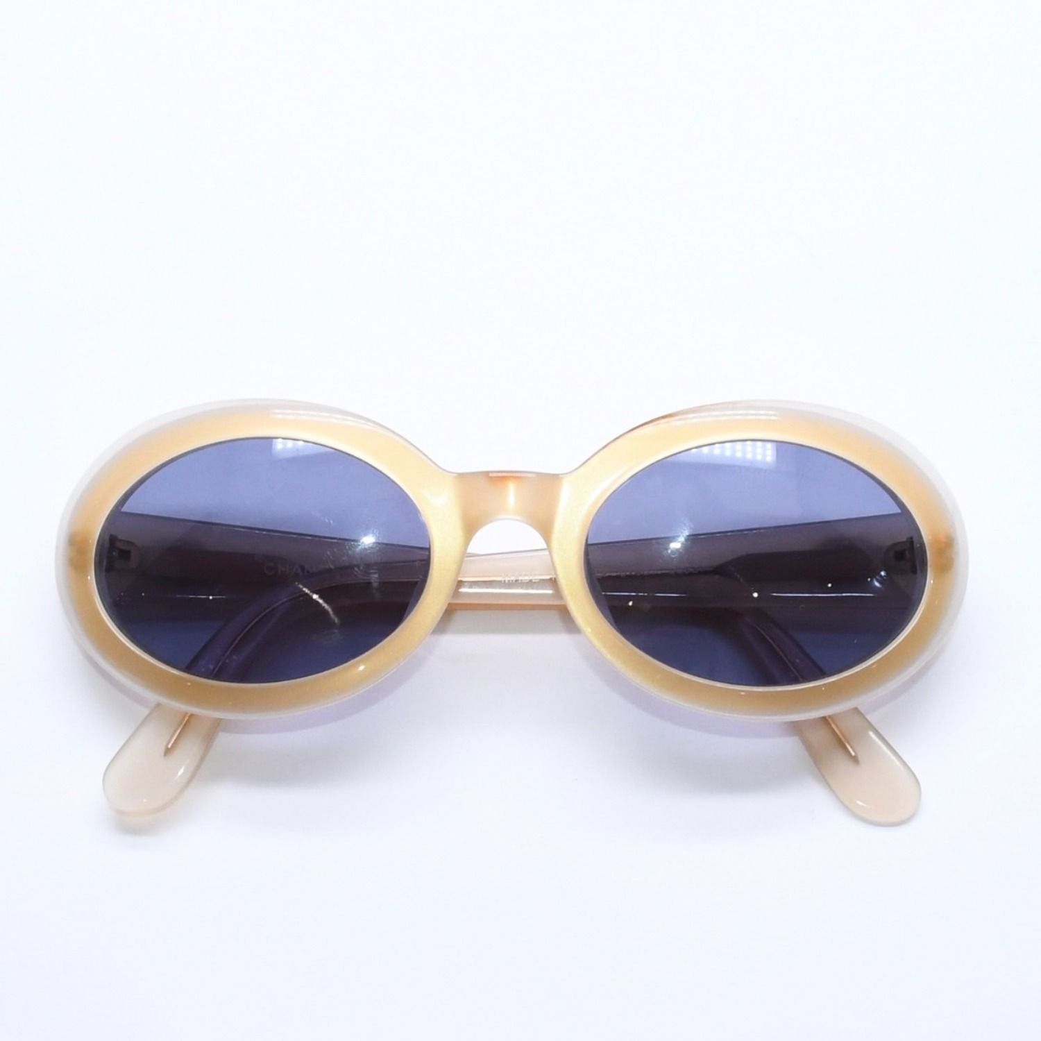 Chanel Sunglasses Eyewear CC Logo Beige Gold Acetate — view 2