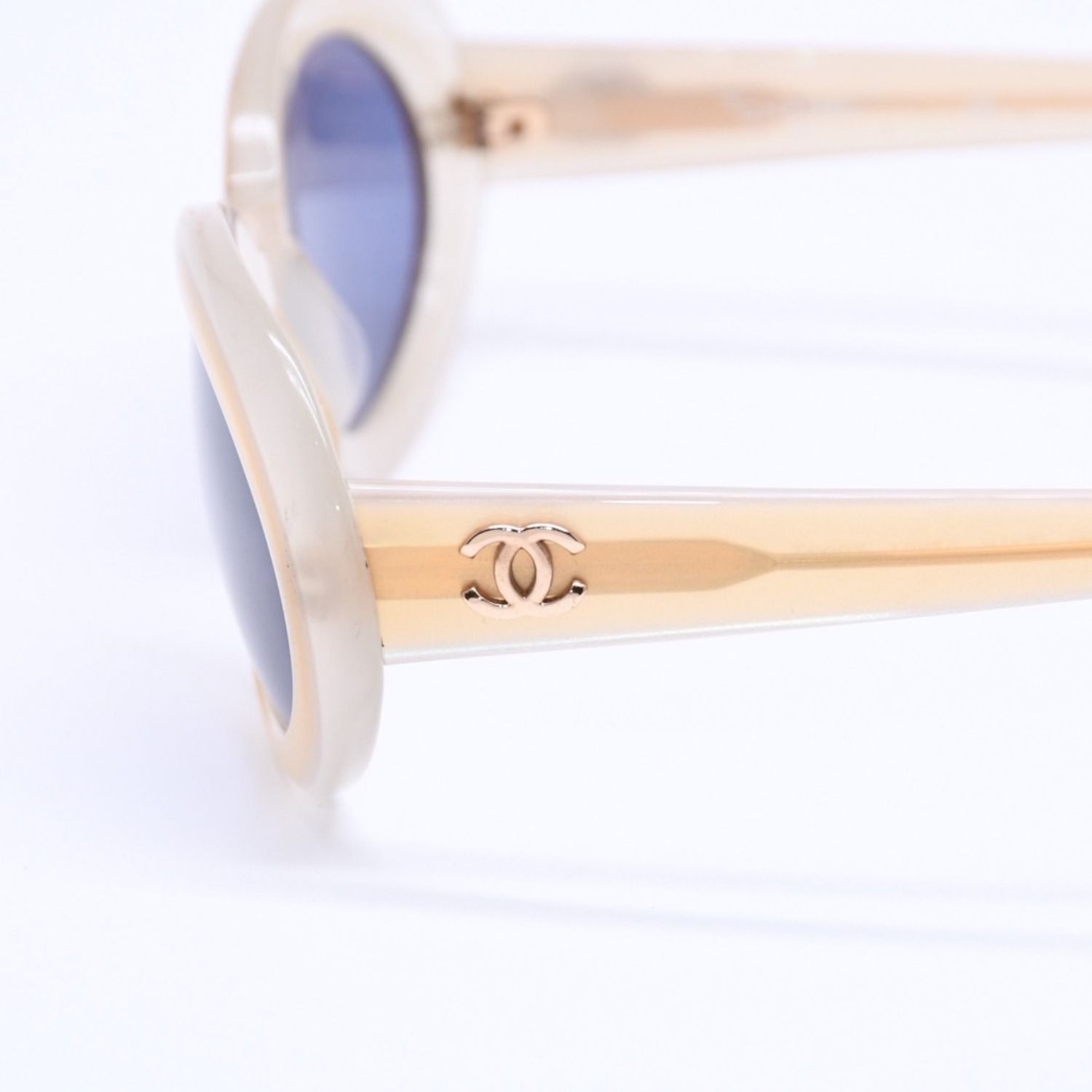 Chanel Sunglasses Eyewear CC Logo Beige Gold Acetate — view 7