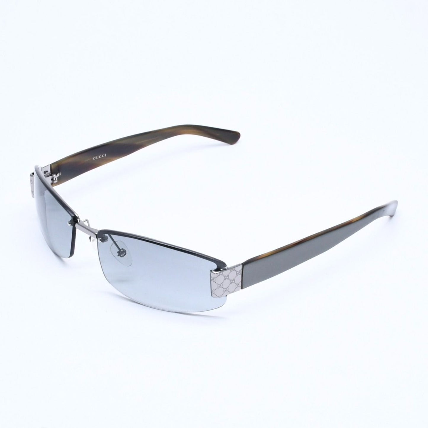 Gucci Sunglasses Eyewear Khaki Lens Temple Silver — view 2