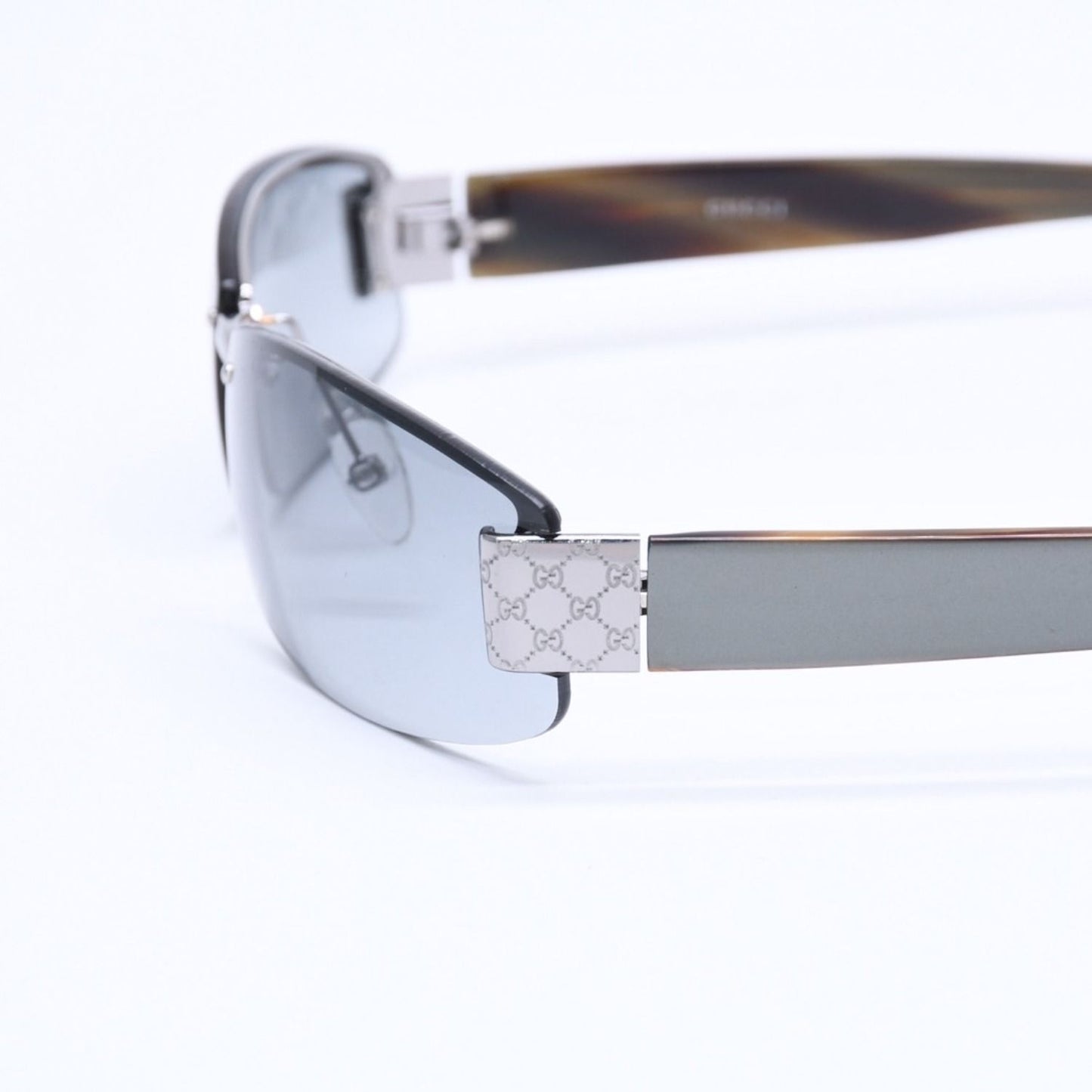 Gucci Sunglasses Eyewear Khaki Lens Temple Silver — view 6