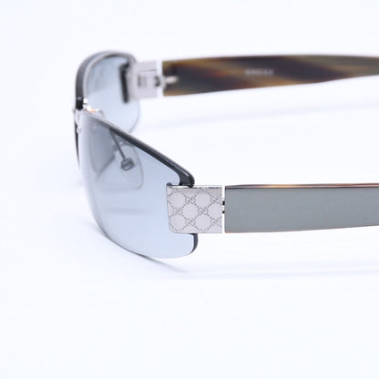 Gucci Sunglasses Eyewear Khaki Lens Temple Silver — view 6