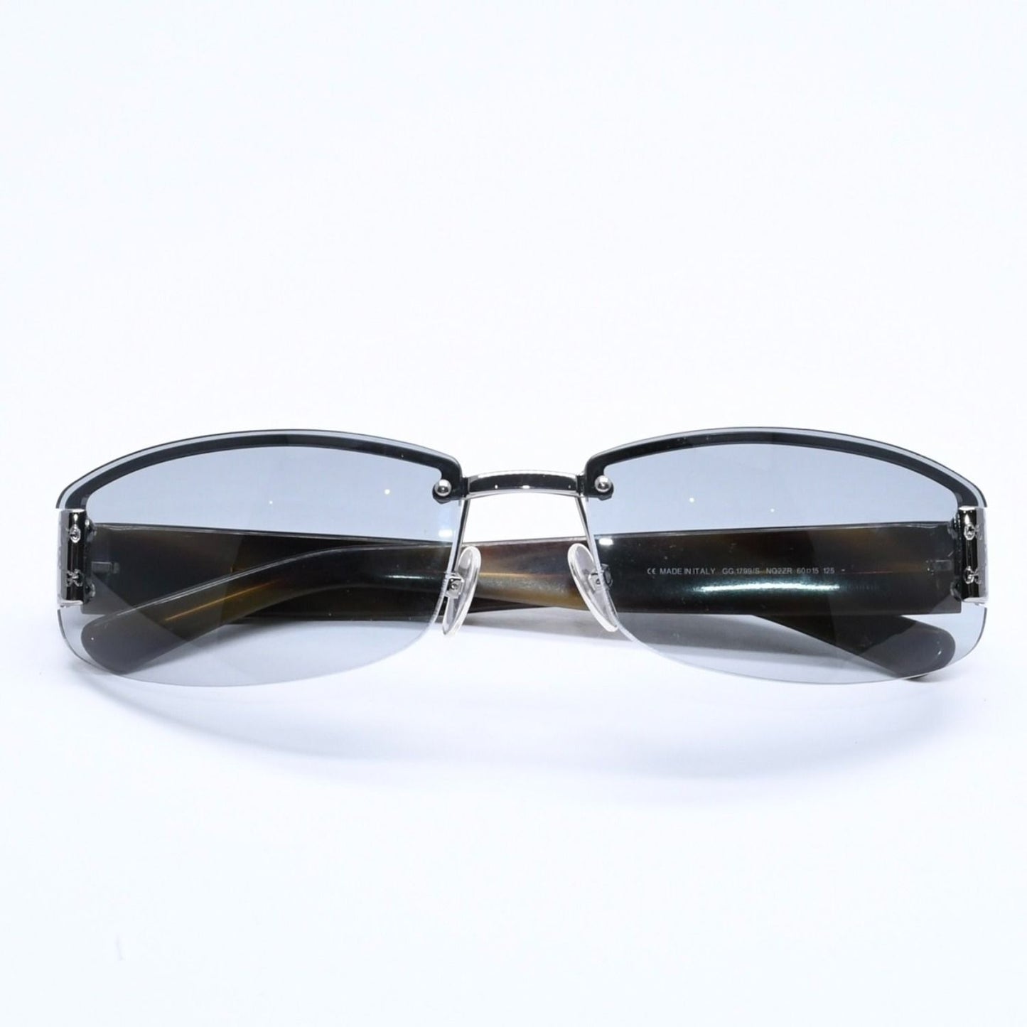 Gucci Sunglasses Eyewear Khaki Lens Temple Silver