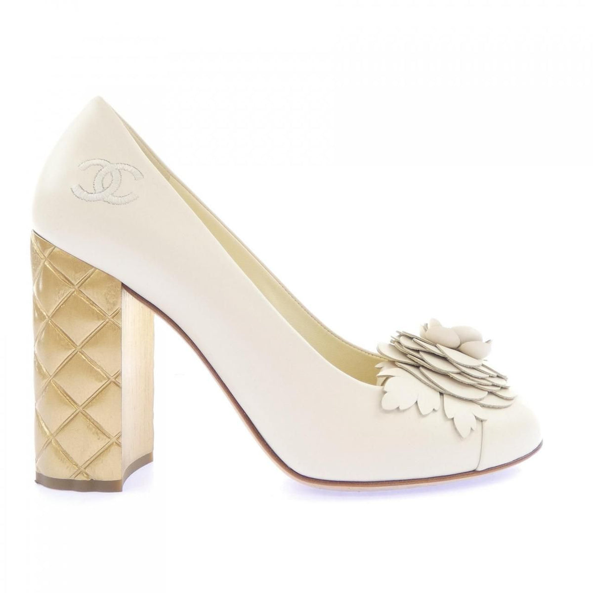 Chanel Pumps Heel Beige