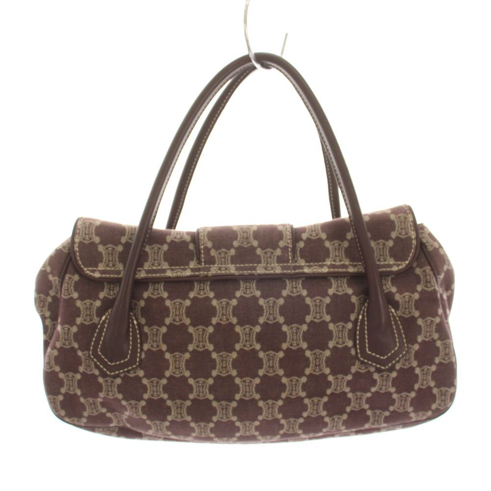 Celine Paris Macadam Tote Bag Canvas Leather Red Brown — view 3