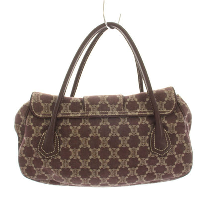 Celine Paris Macadam Tote Bag Canvas Leather Red Brown — view 3