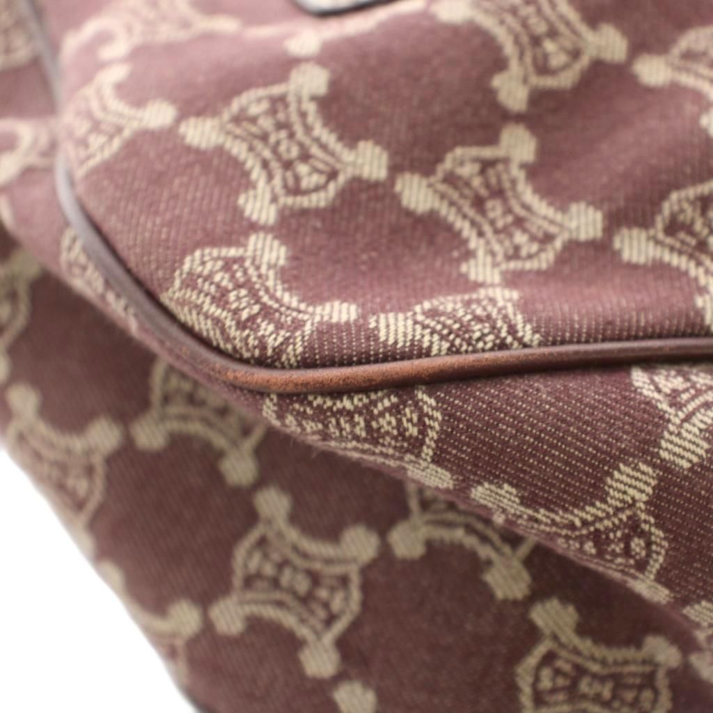 Celine Paris Macadam Tote Bag Canvas Leather Red Brown — view 7
