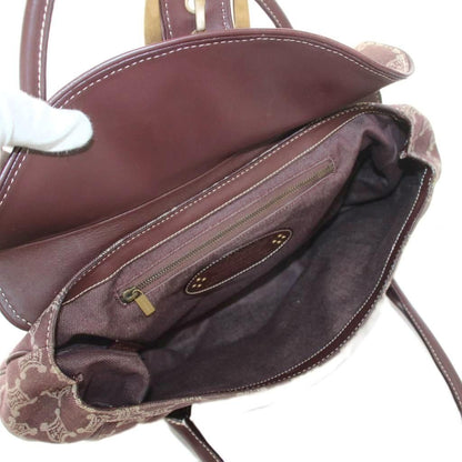 Celine Paris Macadam Tote Bag Canvas Leather Red Brown — view 6
