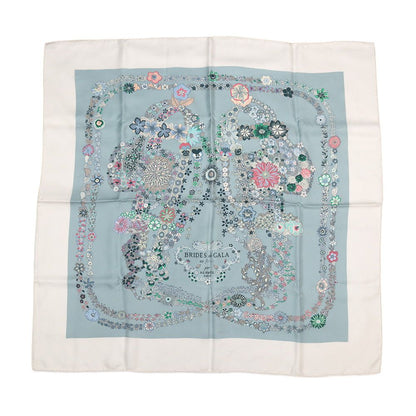Hermes Scarf Carre 90 Brides de Gala en Fleurs White