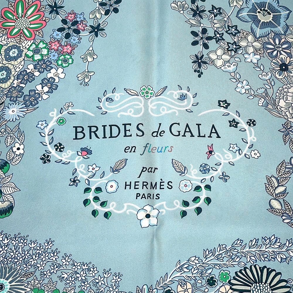 Hermes Scarf Carre 90 Brides de Gala en Fleurs White — view 7